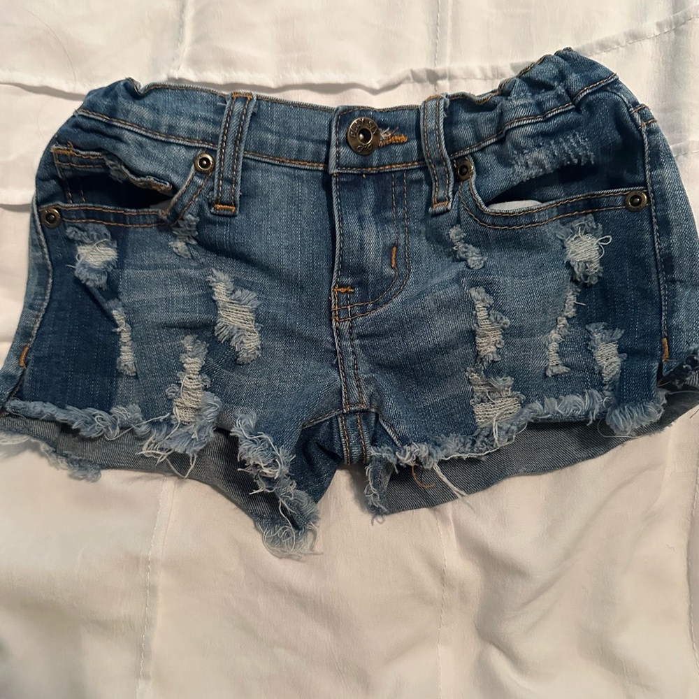 Distressed Denim Girls Shorts